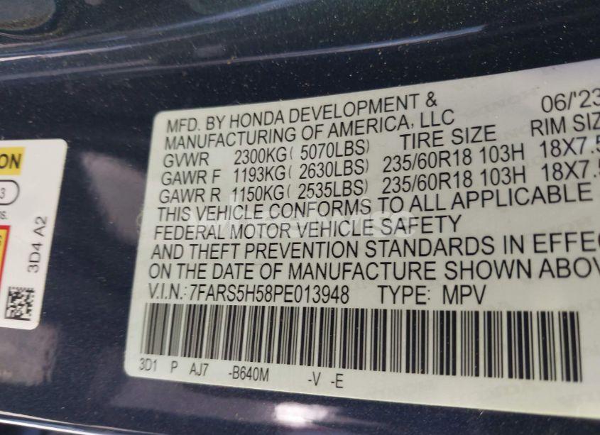 Photo 9 of 2023 Honda Cr-v HYBRID SPORT (VIN 7FARS5H58PE013948)