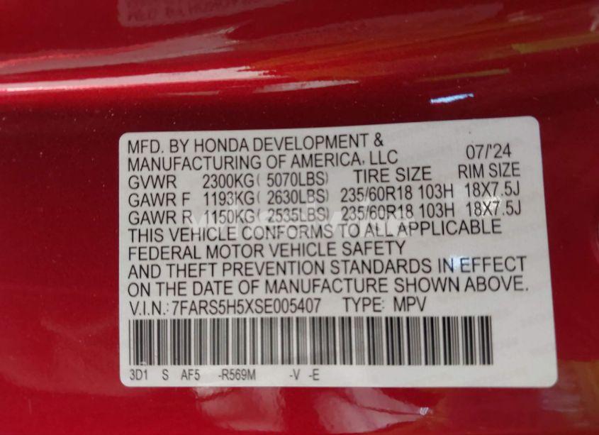 Photo 9 of 2025 Honda Cr-v HYBRID SPORT (VIN 7FARS5H5XSE005407)