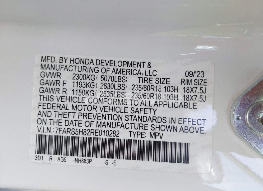 Photo 9 of 2024 Honda Cr-v HYBRID SPORT-L (VIN 7FARS5H82RE010282)