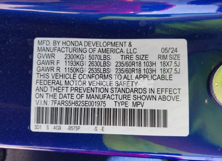 Photo 9 of 2025 Honda Cr-v HYBRID SPORT-L (VIN 7FARS5H82SE001975)