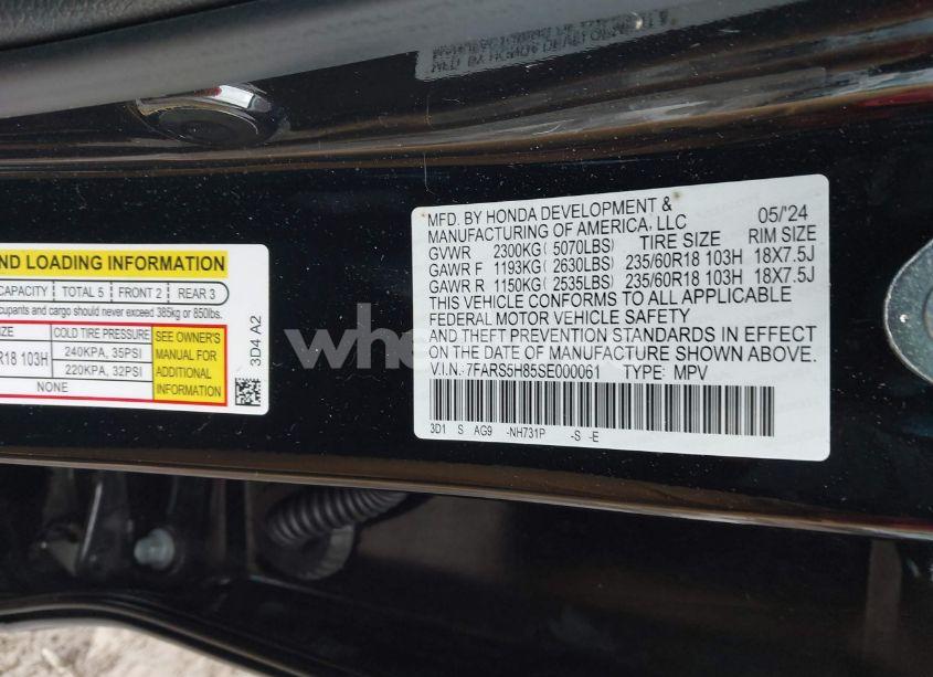 Photo 9 of 2025 Honda Cr-v HYBRID SPORT-L (VIN 7FARS5H85SE000061)