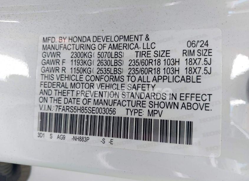 Photo 9 of 2025 Honda Cr-v HYBRID SPORT-L (VIN 7FARS5H85SE003056)