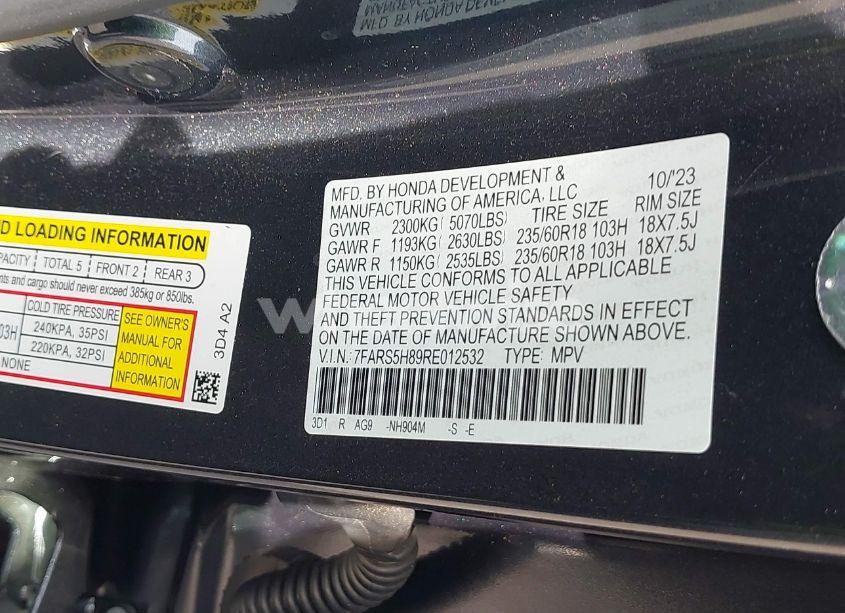 Photo 9 of 2024 Honda Cr-v HYBRID SPORT-L (VIN 7FARS5H89RE012532)