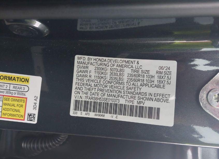 Photo 9 of 2025 Honda Cr-v HYBRID SPORT (VIN 7FARS6H53SE010373)