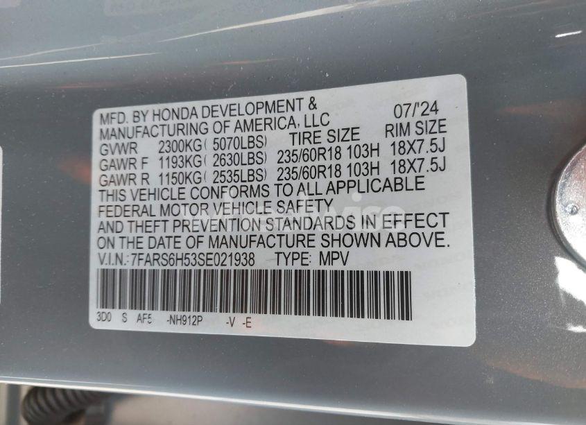 Photo 9 of 2025 Honda Cr-v HYBRID SPORT (VIN 7FARS6H53SE021938)