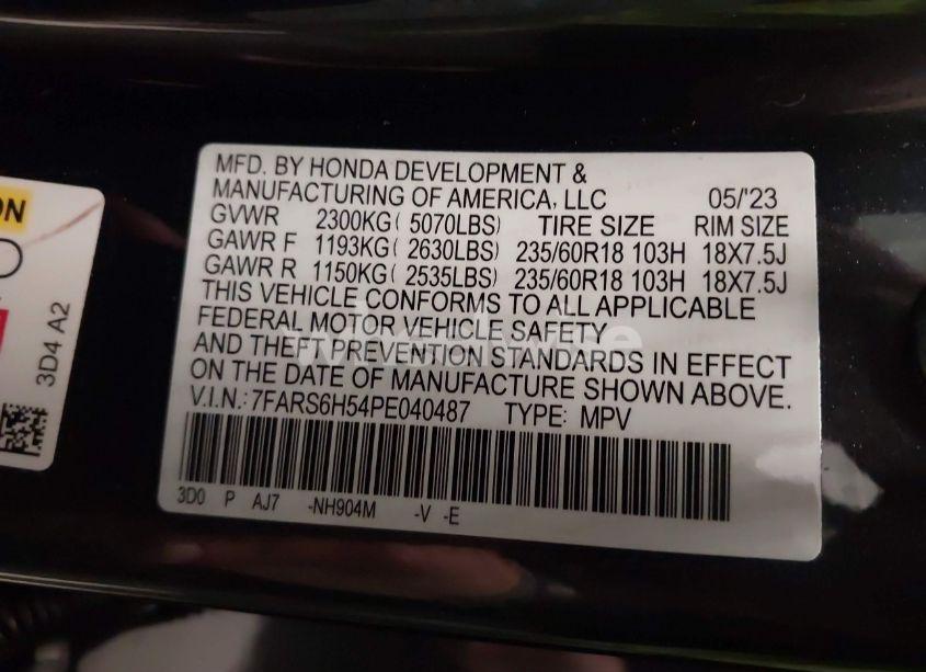 Photo 9 of 2023 Honda Cr-v HYBRID SPORT (VIN 7FARS6H54PE040487)