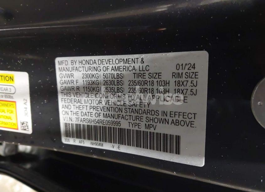 Photo 9 of 2024 Honda Cr-v HYBRID SPORT (VIN 7FARS6H54RE059995)