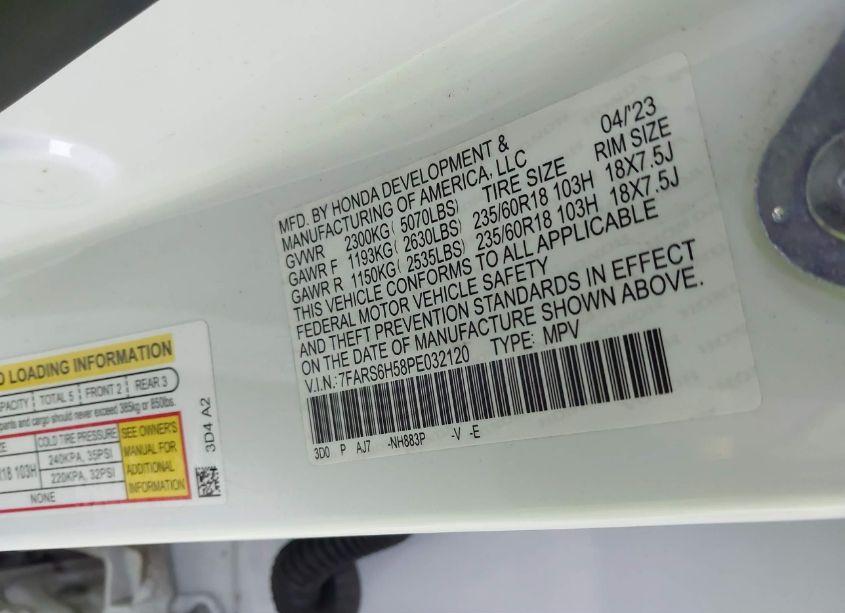 Photo 9 of 2023 Honda Cr-v HYBRID SPORT (VIN 7FARS6H58PE032120)