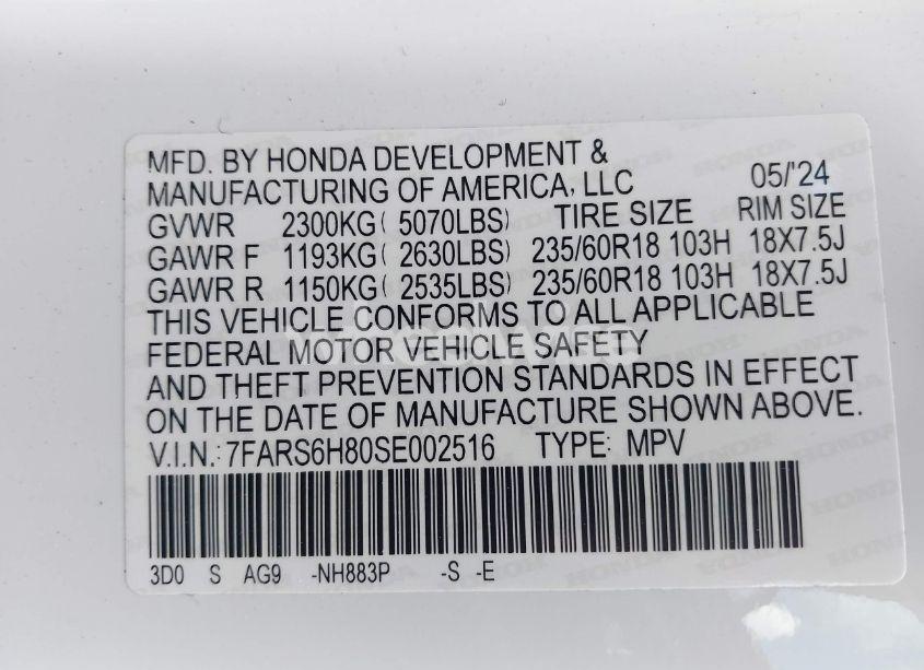 Photo 9 of 2025 Honda Cr-v HYBRID SPORT-L (VIN 7FARS6H80SE002516)