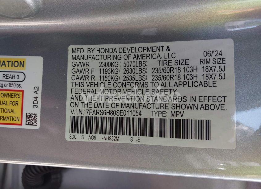 Photo 9 of 2025 Honda Cr-v HYBRID SPORT-L (VIN 7FARS6H80SE011054)