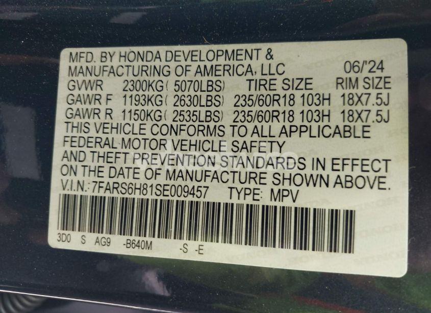 Photo 9 of 2025 Honda Cr-v HYBRID SPORT-L (VIN 7FARS6H81SE009457)