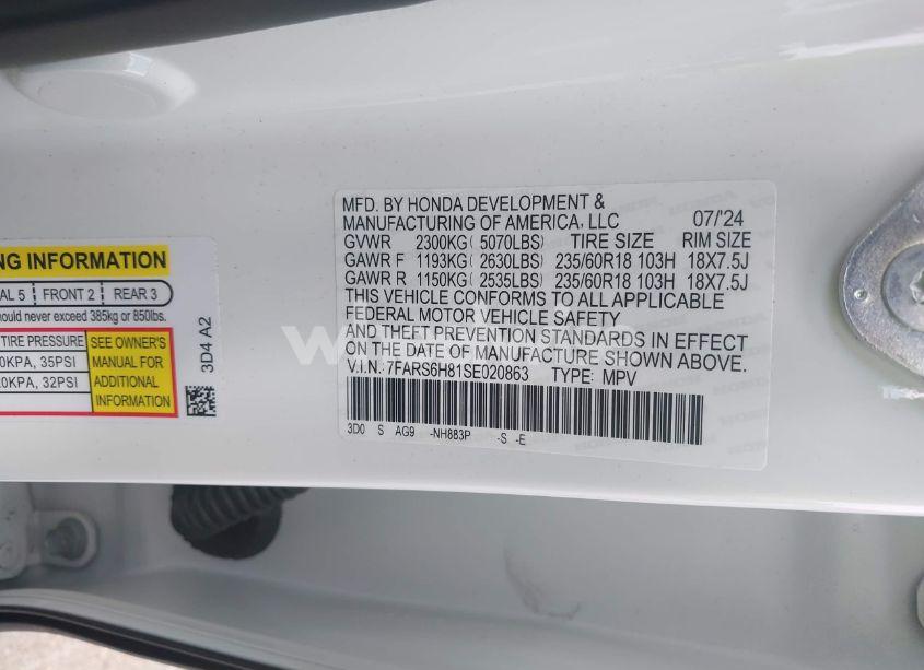 Photo 9 of 2025 Honda Cr-v HYBRID SPORT-L (VIN 7FARS6H81SE020863)