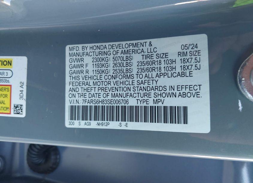 Photo 9 of 2025 Honda Cr-v HYBRID SPORT-L (VIN 7FARS6H83SE006706)