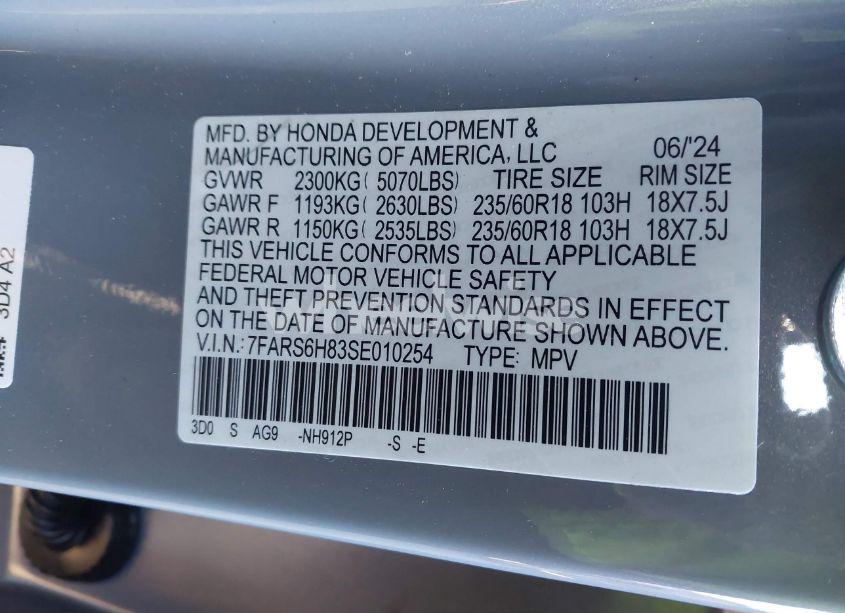 Photo 9 of 2025 Honda Cr-v HYBRID SPORT-L (VIN 7FARS6H83SE010254)