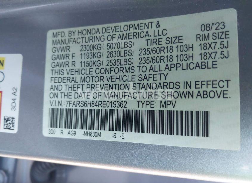 Photo 9 of 2024 Honda Cr-v HYBRID SPORT-L (VIN 7FARS6H84RE019362)