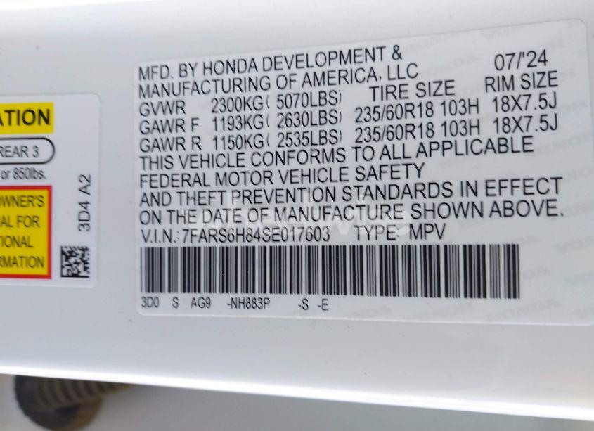 Photo 9 of 2025 Honda Cr-v HYBRID SPORT-L (VIN 7FARS6H84SE017603)