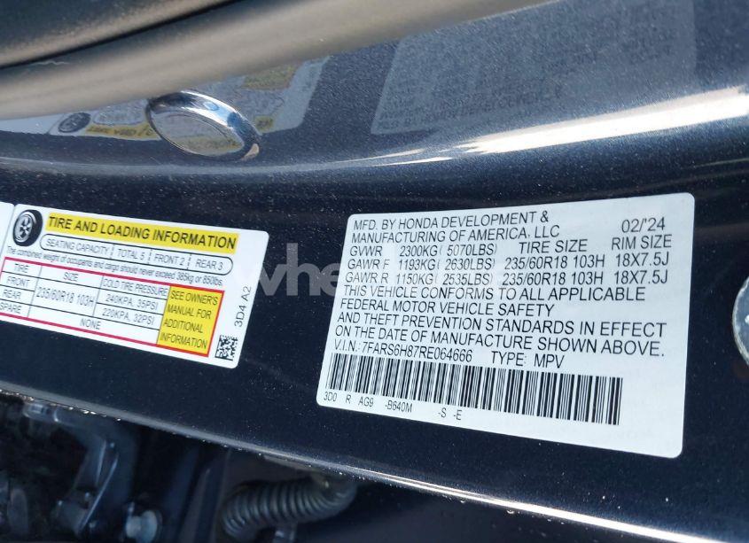 Photo 9 of 2024 Honda Cr-v HYBRID SPORT-L (VIN 7FARS6H87RE064666)