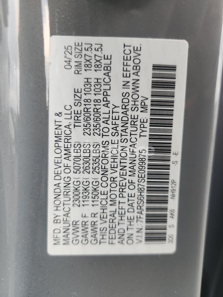 Photo 12 of 2025 HONDA CR-V SPORT-L (VIN 7FARS6H87SE099875)