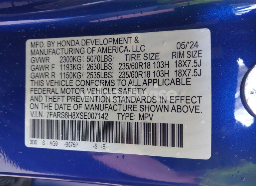 Photo 9 of 2025 Honda Cr-v HYBRID SPORT-L (VIN 7FARS6H8XSE007142)