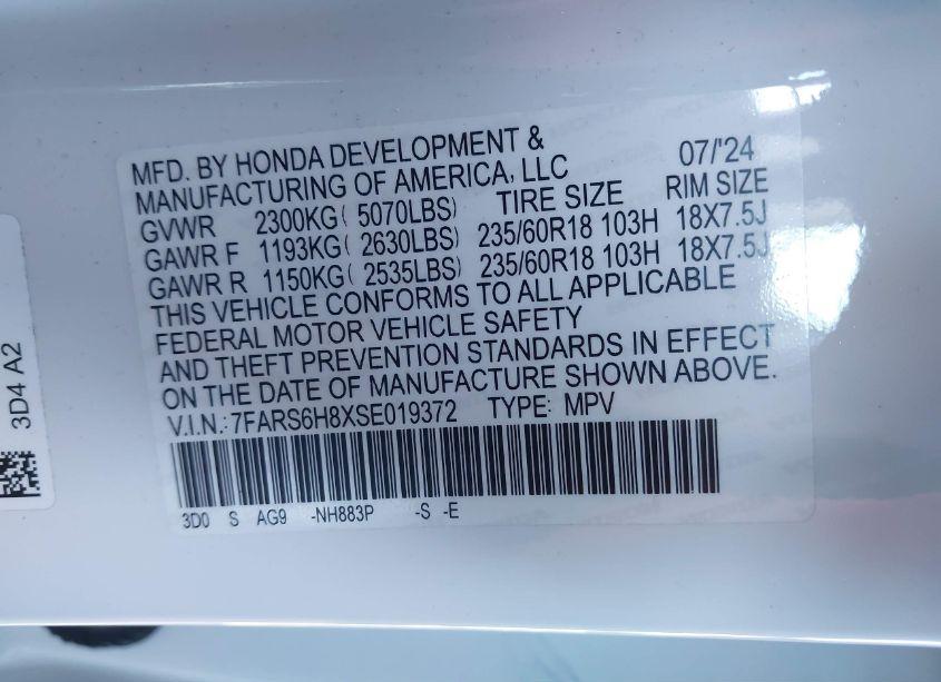 Photo 9 of 2025 Honda Cr-v HYBRID SPORT-L (VIN 7FARS6H8XSE019372)