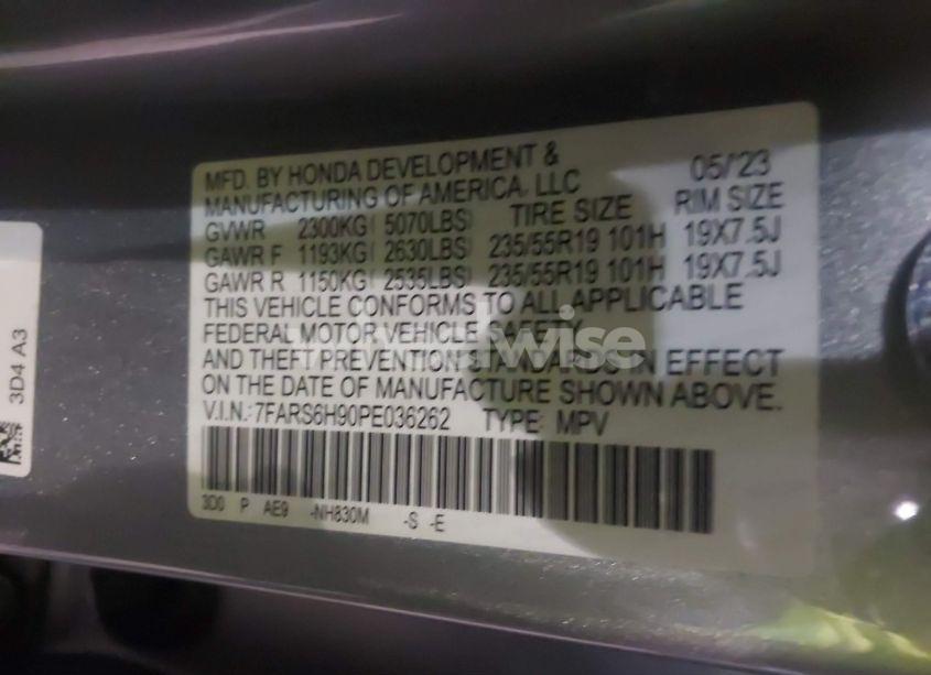 Photo 9 of 2023 Honda Cr-v HYBRID SPORT TOURING (VIN 7FARS6H90PE036262)