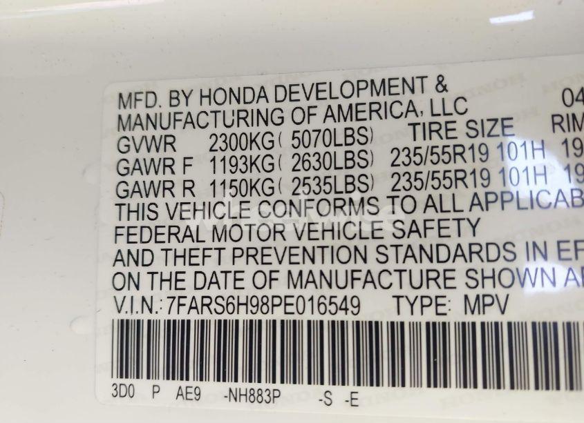 Photo 9 of 2023 Honda Cr-v HYBRID SPORT TOURING (VIN 7FARS6H98PE016549)