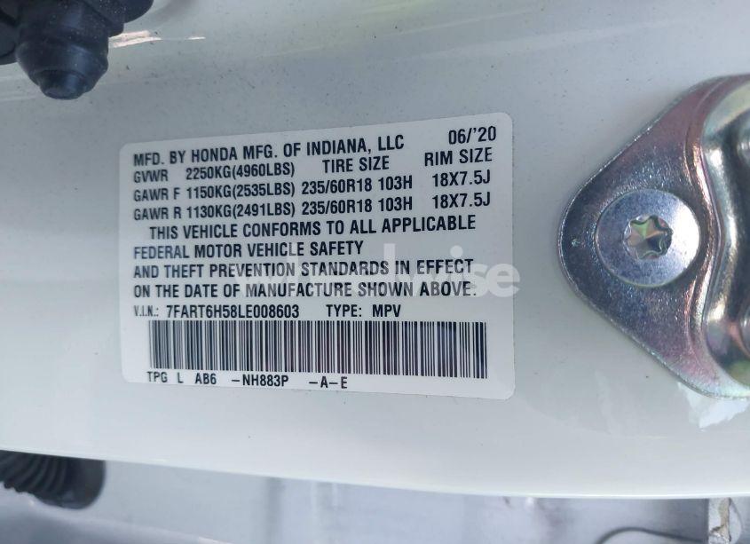 Photo 9 of 2020 Honda Cr-v HYBRID EX (VIN 7FART6H58LE008603)