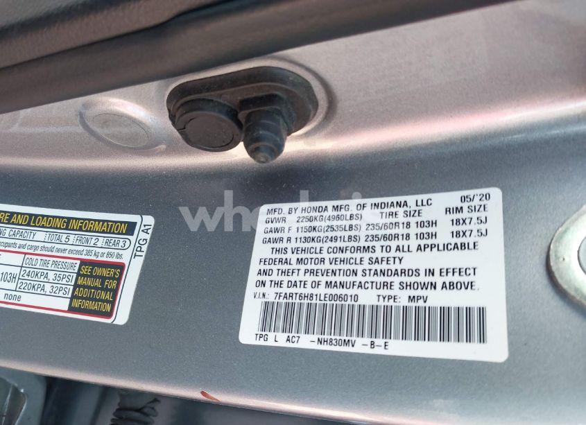 Photo 9 of 2020 Honda Cr-v HYBRID EX-L (VIN 7FART6H81LE006010)