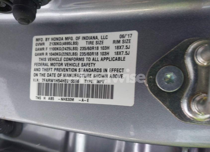 Photo 9 of 2017 Honda Cr-v EX (VIN 7FARW1H54HE015596)