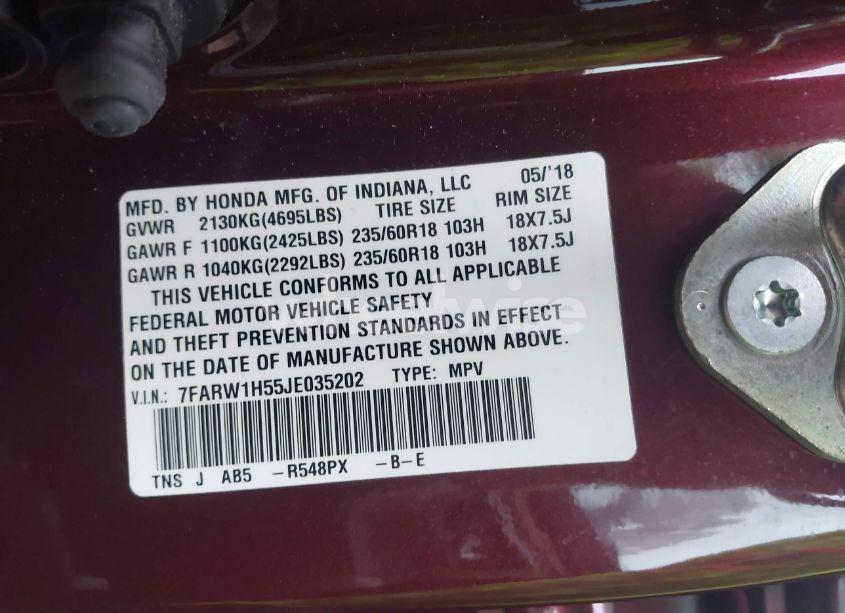 Photo 9 of 2018 Honda Cr-v EX (VIN 7FARW1H55JE035202)