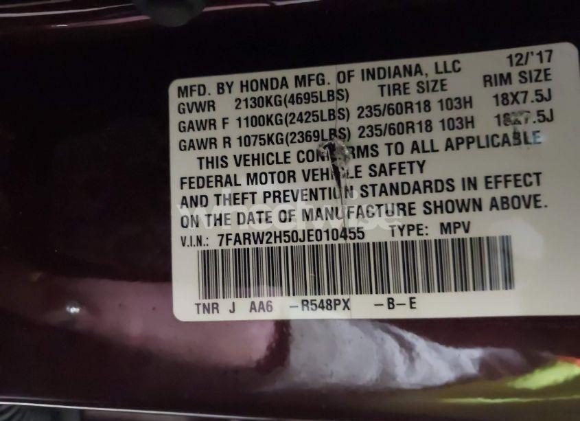 Photo 9 of 2018 Honda Cr-v EX (VIN 7FARW2H50JE010455)