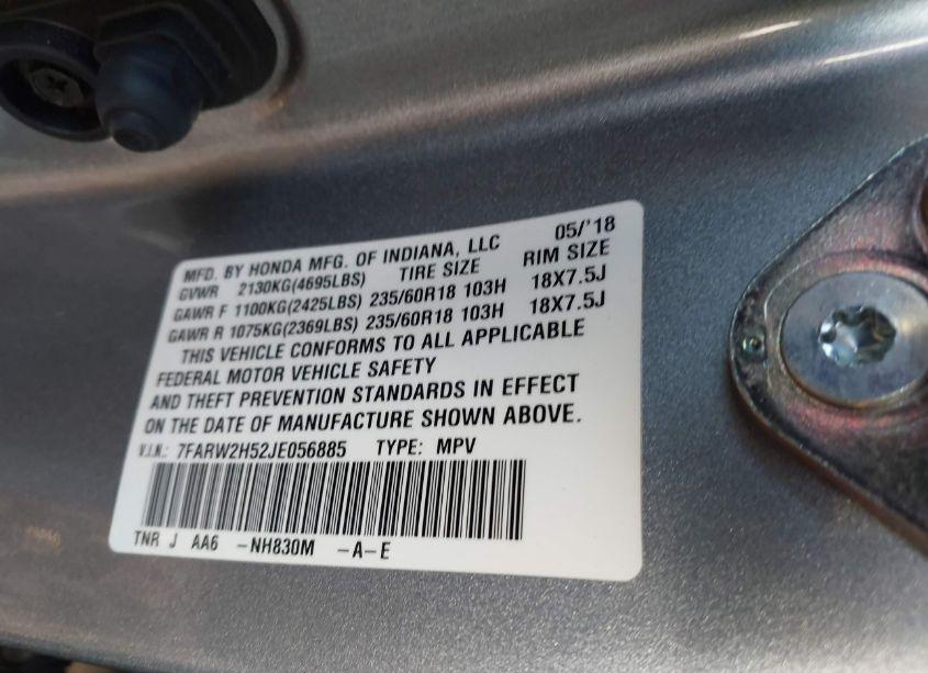 Photo 9 of 2018 Honda Cr-v EX (VIN 7FARW2H52JE056885)