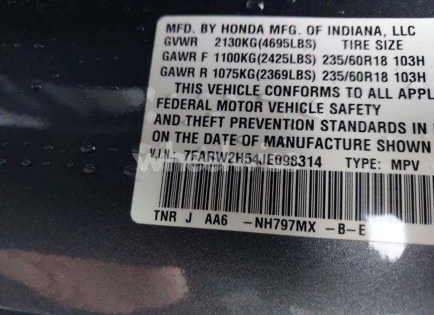 Photo 9 of 2018 Honda Cr-v EX (VIN 7FARW2H54JE098314)