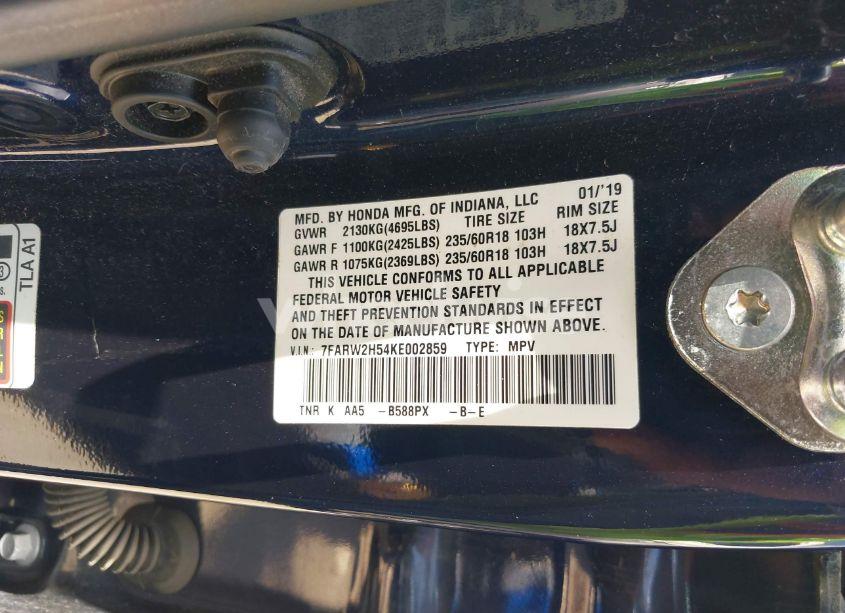 Photo 9 of 2019 Honda Cr-v EX (VIN 7FARW2H54KE002859)