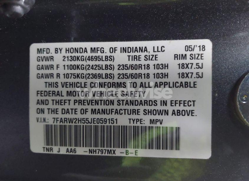 Photo 9 of 2018 Honda Cr-v EX (VIN 7FARW2H55JE059151)