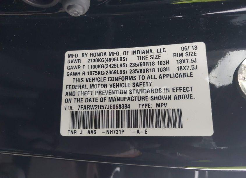 Photo 9 of 2018 Honda Cr-v EX (VIN 7FARW2H57JE068384)