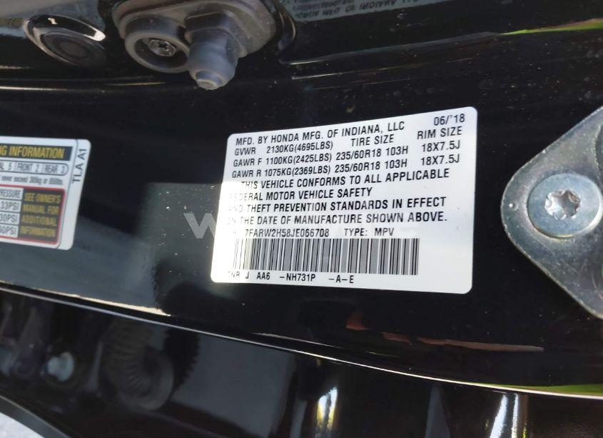 Photo 9 of 2018 Honda Cr-v EX (VIN 7FARW2H58JE066708)