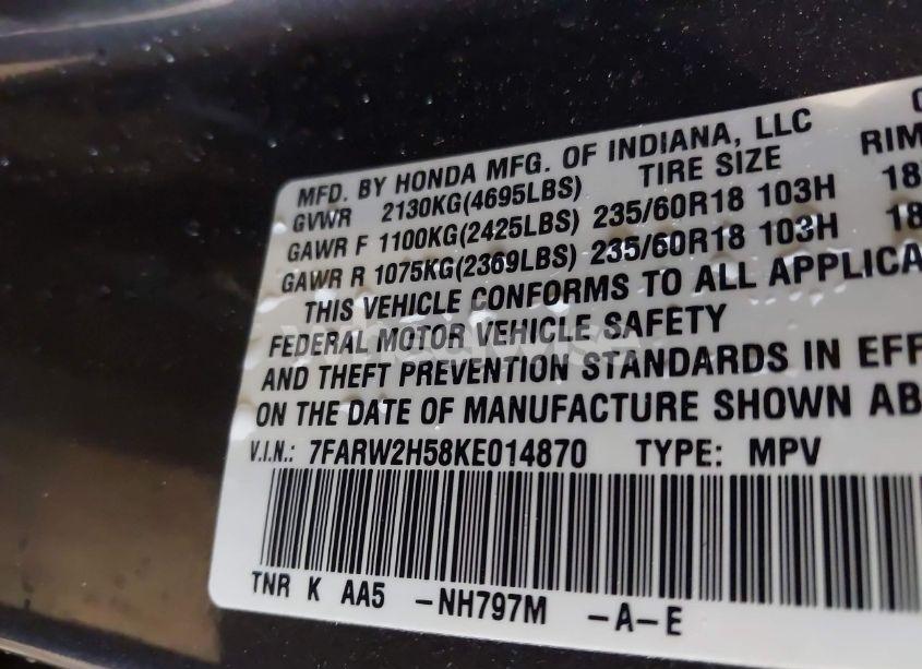 Photo 9 of 2019 Honda Cr-v EX (VIN 7FARW2H58KE014870)