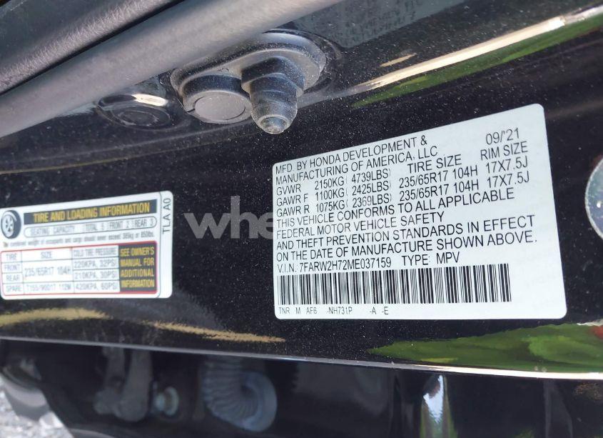 Photo 9 of 2021 Honda Cr-v AWD SPECIAL EDITION (VIN 7FARW2H72ME037159)