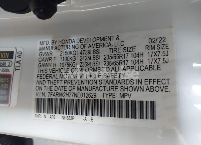 Photo 9 of 2022 Honda Cr-v AWD SPECIAL EDITION (VIN 7FARW2H77NE012629)
