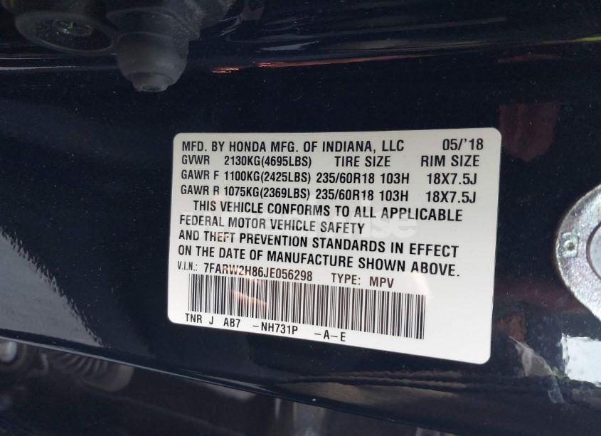 Photo 9 of 2018 Honda Cr-v (VIN 7FARW2H86JE056298)