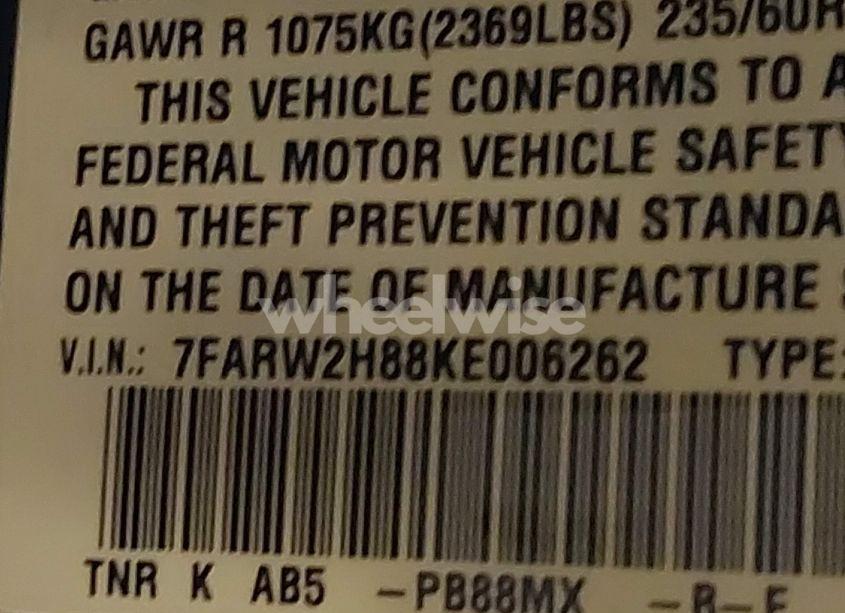 Photo 9 of 2019 Honda Cr-v EX-L (VIN 7FARW2H88KE006262)