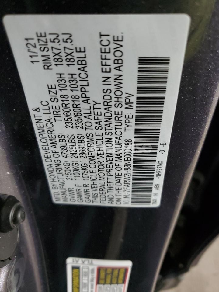 Photo 13 of 2022 HONDA CR-V EXL (VIN 7FARW2H88NE000188)