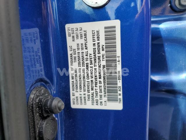 Photo 10 of 2021 HONDA CR-V TOURING (VIN 7FARW2H95ME008790)
