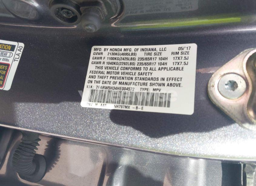 Photo 9 of 2017 Honda Cr-v LX (VIN 7FARW5H34HE004572)