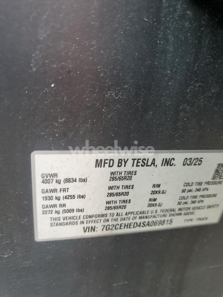 Photo 12 of 2025 TESLA CYBERTRUCK N/A (VIN 7G2CEHED4SA069815)
