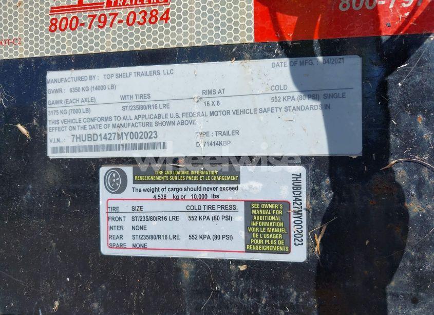 Photo 9 of 2021 Top Brand OTHER (VIN 7HUBD1427MY002023)