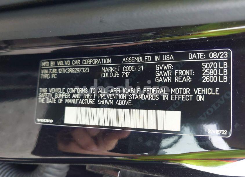 Photo 9 of 2024 Volvo S60 B5 CORE DARK THEME (VIN 7JRL12TK3RG297323)