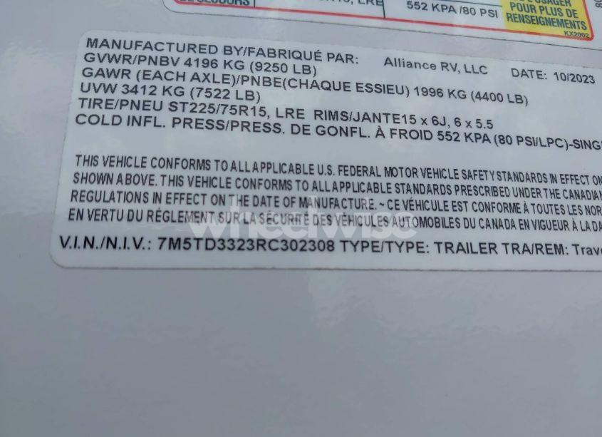 Photo 9 of 2024 Alliance Other N/A (VIN 7M5TD3323RC302308)