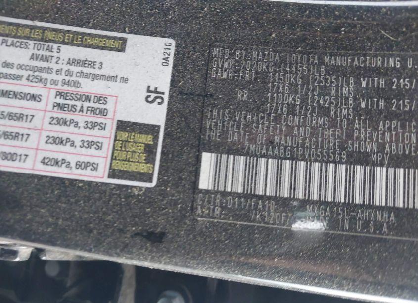 Photo 9 of 2023 Toyota Corolla CROSS L (VIN 7MUAAABG1PV055569)